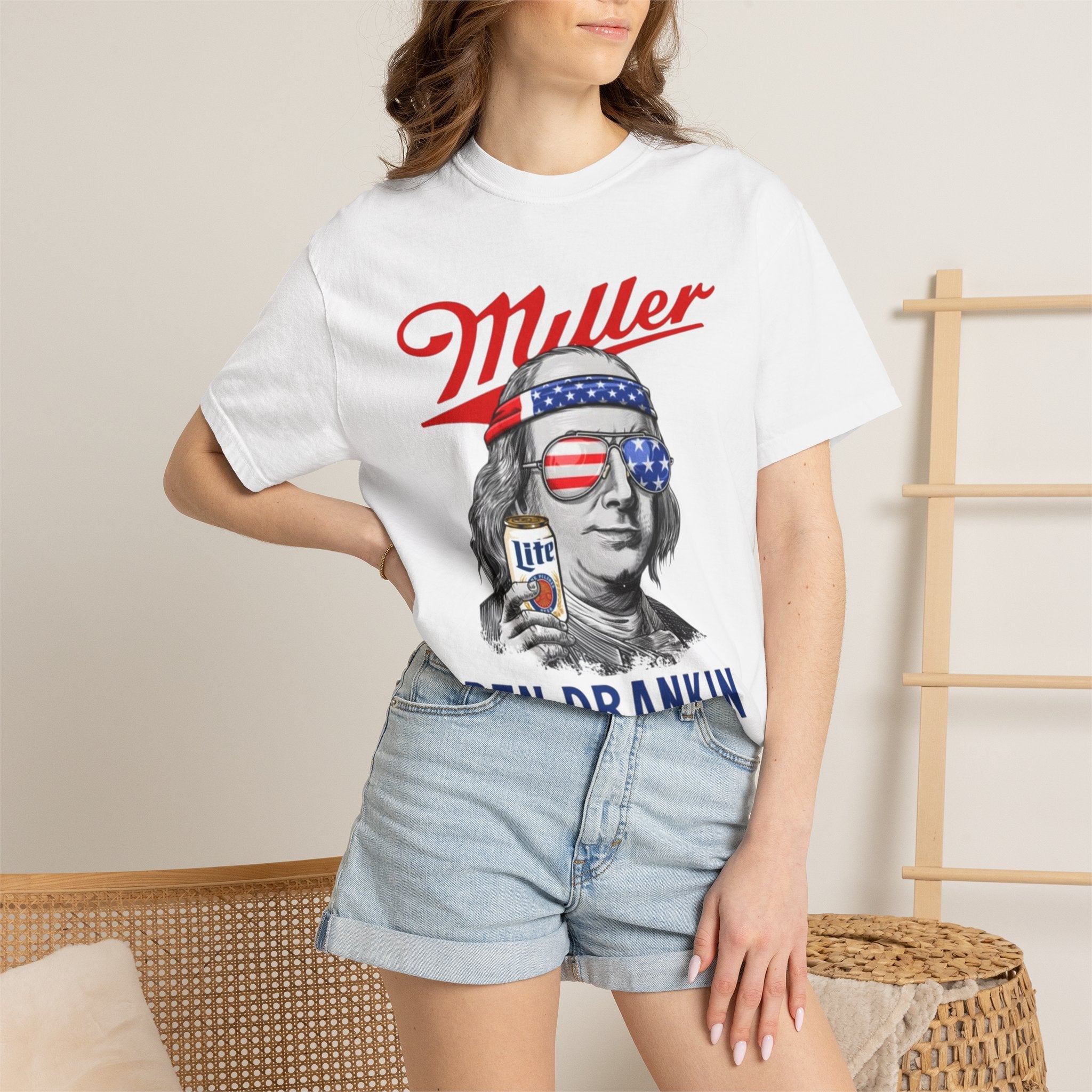 Ben Drankin Miller T-Shirt — Patriotic Funny Beer Graphic Tee